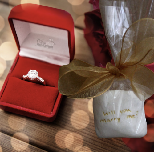 Custom Engraved Engagement Marshmallow