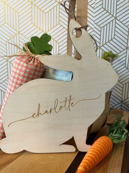 Oversized Wooden Bunny Tag